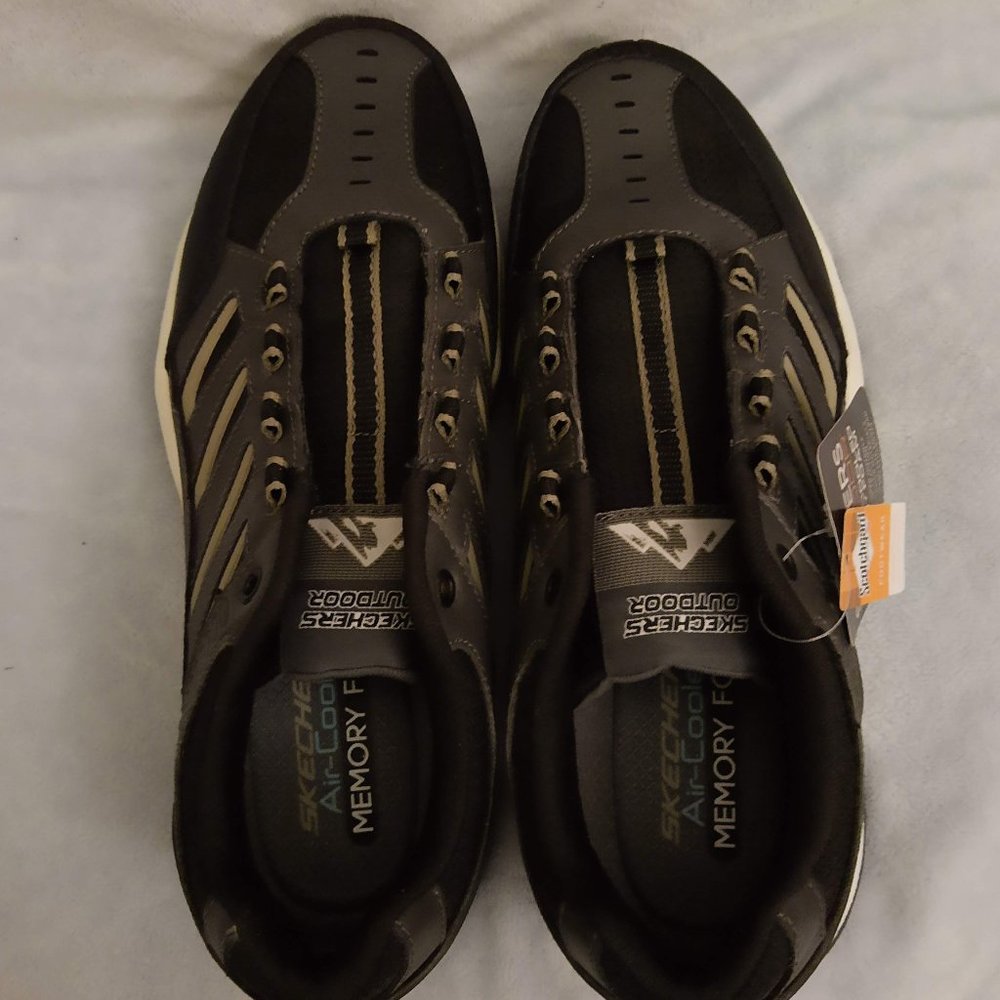 Skechers Oxford Lace-up Sneaker Escape Plan 2.0 Men 8M Black Grey Orange New - Picture 10 of 14